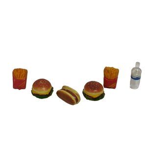Mini Burgers Fries Hot Dog Water Food Dollhouse Fastfood